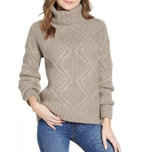 Caslon Chunky Cable Knit Turtleneck Sweater - Picture 1 of 4